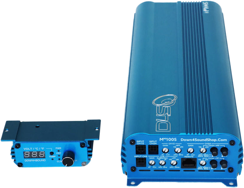 DOWN4SOUND MM1005 (MINI MAXX) - BLUE | 1100W RMS MINI 5 CH CAR AUDIO AMPLIFIER