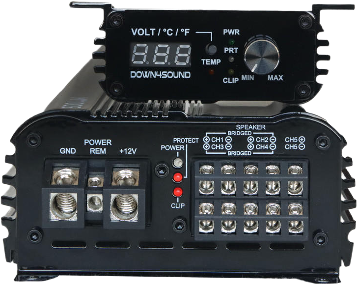 DOWN4SOUND MM1005 (MINI MAXX) - BLACK GLOSS | 1100W RMS MINI 5 CH CAR AUDIO AMPLIFIER