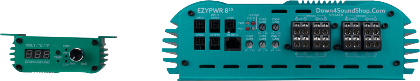 DOWN4SOUND EZYPWR 810 TEAL | 4000W RMS - 10 CHANNEL AMPLIFIER