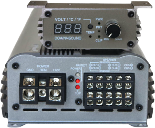 DOWN4SOUND MM1005 (MINI MAXX) - GRAY | 1100W RMS MINI 5 CH CAR AUDIO AMPLIFIER