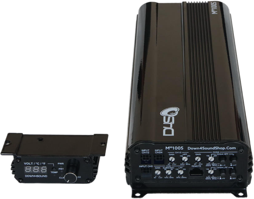DOWN4SOUND MM1005 (MINI MAXX) - BLACK GLOSS | 1100W RMS MINI 5 CH CAR AUDIO AMPLIFIER