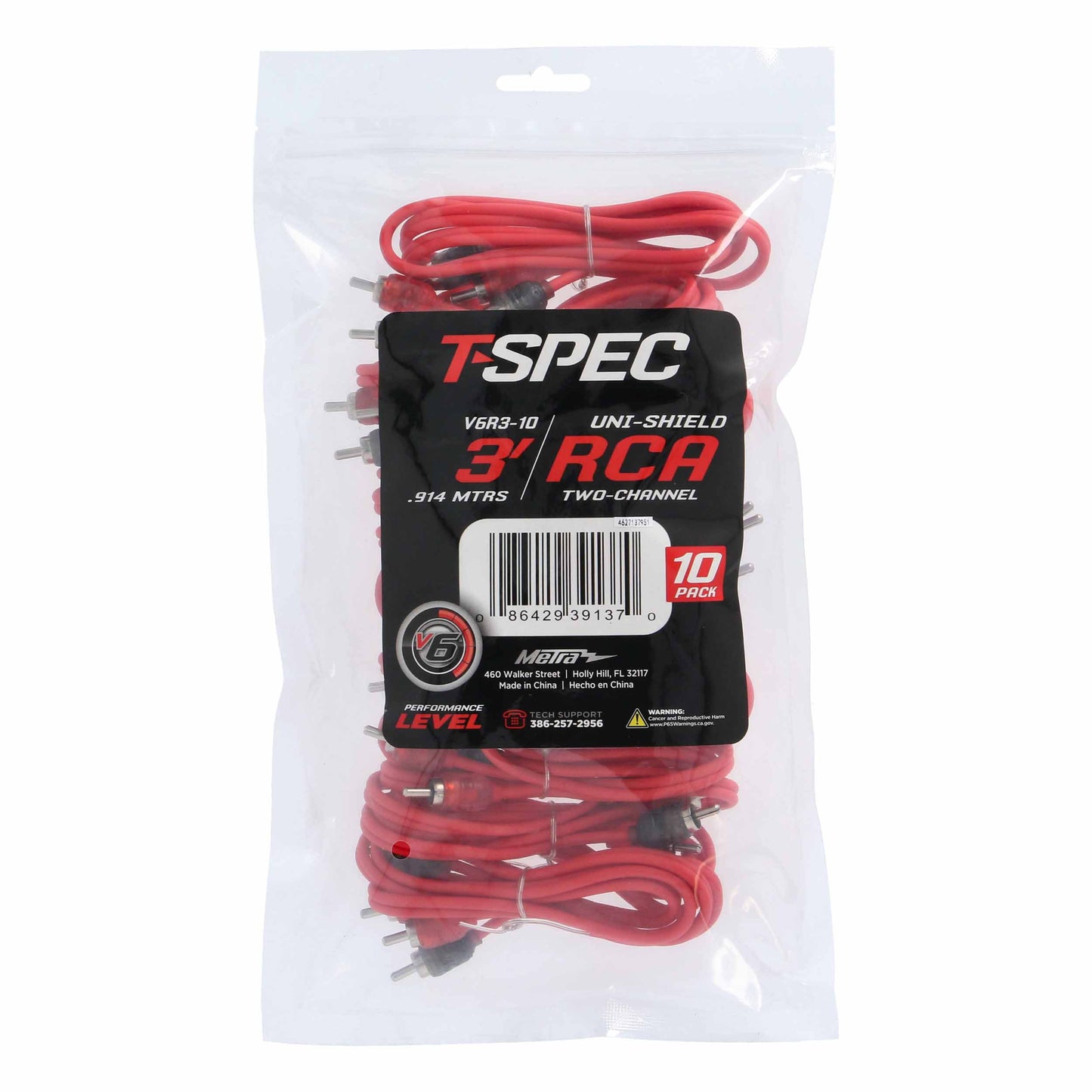 RCA V6 SERIES 2-CHANNEL AUDIO CABLE - 3FT -10PACK (sold as singles)