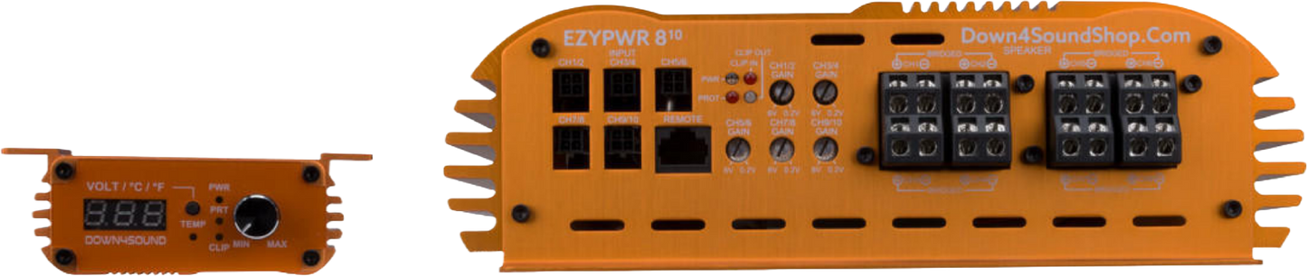 DOWN4SOUND EZYPWR 810 ORANGE | 4000W RMS - 10 CHANNEL AMPLIFIER