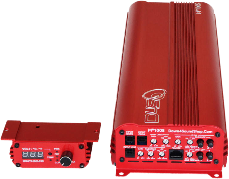 DOWN4SOUND MM1005 (MINI MAXX) - RED | 1100W RMS MINI 5 CH CAR AUDIO AMPLIFIER