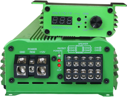 DOWN4SOUND MM1005 (MINI MAXX) - GREEN | 1100W RMS MINI 5 CH CAR AUDIO AMPLIFIER