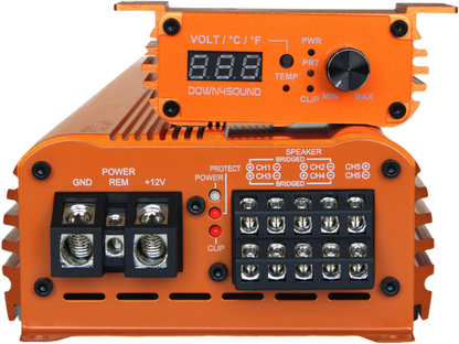 DOWN4SOUND MM1005 (MINI MAXX) - ORANGE | 1100W RMS MINI 5 CH CAR AUDIO AMPLIFIER